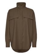 Cph Overshirt 1 Wool Olive Tops Shirts Long-sleeved Khaki Green Copenh...