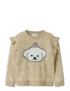 Nmfnede Ls Knit Tops Knitwear Pullovers Beige Name It
