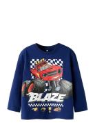 Nmmaman Blaze Ls Nreg Top Vde Tops T-shirts Long-sleeved T-shirts Navy...