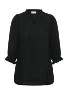 Kckiv Ami Blouse Tops Blouses Long-sleeved Black Kaffe Curve