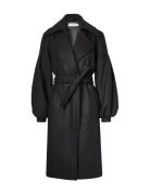 Colette Coat Villakangastakki Pitkä Takki Black Ida Sjöstedt