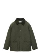 Quilted Anorak With Shirt Collar Tikkitakki Khaki Green Mango