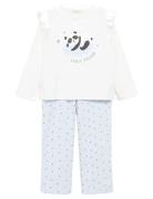 Printed Long Pyjamas Pyjamasetti Pyjama Blue Mango