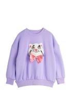 Cat With Bowtie Chenille Sweatshirt Tops Sweat-shirts & Hoodies Sweat-...