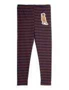 Stripe Bird Patch Leggings Bottoms Leggings Brown Mini Rodini