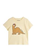 Dino Sp Regular Ss Tee Tops T-shirts Short-sleeved Cream Mini Rodini