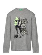 T-Shirt L/S Tops T-shirts Long-sleeved T-shirts Grey United Colors Of ...