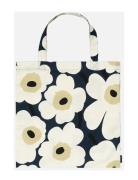 Pieni Unikko Tote Bag 44X43 Cm Shopper Laukku Navy Marimekko Home