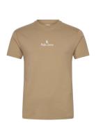Classic Fit Logo Jersey T-Shirt Tops T-shirts Short-sleeved Beige Polo...