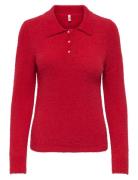 Onlpetra Ls Polo Bling Cc Knt Tops Knitwear Jumpers Red ONLY