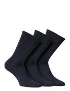 Knitted Merino Socks In 3-Pack Lingerie Socks Regular Socks Navy Alpac...