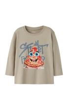 Nmmvoto Ls Nreg Top Tops T-shirts Long-sleeved T-shirts Beige Name It