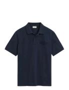 Reg Tonal Shield Ss Polo Tops Polos Short-sleeved Navy GANT