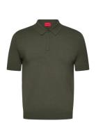 San Peter-Cv Tops Polos Short-sleeved Khaki Green HUGO