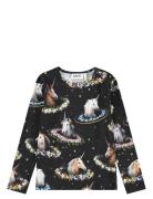 Rose Tops T-shirts Long-sleeved T-shirts Black Molo