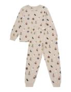 Pyjamas Set Aop Pyjamasetti Pyjama Beige Minymo