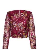 Queencras Blouse Tops Blouses Long-sleeved Pink Cras