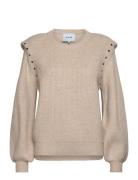 Mskatharina Knit Pullover Tops Knitwear Jumpers Beige Minus