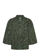 Msolenna Shirt Tops Shirts Short-sleeved Green Minus