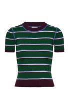 Mini Knitted Top Tops T-shirts & Tops Short-sleeved Green Monki