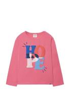 Knit T-Shirt Flame Tops T-shirts Long-sleeved T-shirts Pink Boboli