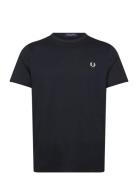 Crew Neck T-Shirt Tops T-shirts Short-sleeved Black Fred Perry