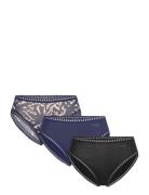 Sloggi Go Crush High Leg C3P Alushousut Brief Tangat Navy Sloggi