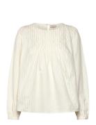 Fqisa-Blouse Tops Blouses Long-sleeved White FREE/QUENT