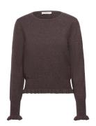 Rwdahlia Ls O-Neck Pullover Tops T-shirts & Tops Long-sleeved Brown Ro...
