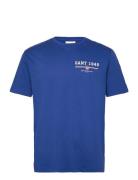 Graphic Ss T-Shirt Tops T-shirts Short-sleeved Blue GANT