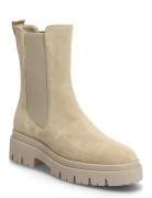 Women Boots Shoes Boots Ankle Boots Ankle Boots Flat Heel Beige Tamari...