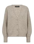 Mmthora V-Neck Knit Cardigan Tops Knitwear Cardigans Grey MOS MOSH