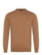 Cotton Merino Crew Neck Jumper Tops Knitwear Round Necks Brown Lyle & ...