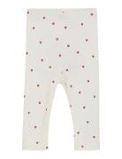 Leggings Aop Rib Bottoms Leggings White Minymo