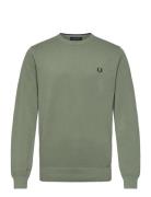 Pique Stitch Jumper Tops Knitwear Round Necks Green Fred Perry