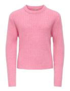 Kogjeanett Life Ls Rib O-Neck Cp Knt Tops Knitwear Pullovers Pink Kids...