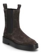 Convave Welt Chesea Suede Shoes Boots Ankle Boots Ankle Boots Flat Hee...