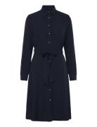 Double-Faced Georgette Shirtdress Designers Knee-length & Midi Navy La...