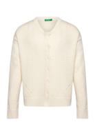 L/S Sweater Tops Knitwear Cardigans White United Colors Of Benetton