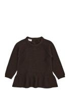 Knitted Pullover W. Frill Tops Knitwear Pullovers Brown Copenhagen Col...