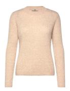 Rwsofia Ls Wool Pointelle Crew Knit Tops Knitwear Jumpers Beige Rosemu...