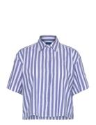 Eleisa_B Tops Shirts Short-sleeved Blue HUGO BLUE