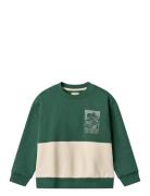 Sweatshirt L/S Steff Tops Sweat-shirts & Hoodies Sweat-shirts Green Wh...