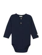 Body Ls Rib Bodies Long-sleeved Navy Fixoni