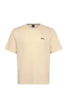 Waffle T-Shirt Tops T-shirts Short-sleeved Cream BOSS