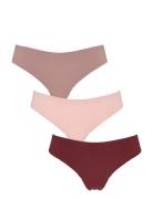 Seamless String W Lace 3-Pack Stringit Alusvaatteet Pink Missya