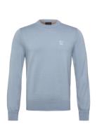 Kanovano_S Tops Knitwear Round Necks Blue BOSS
