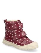 Boots - Flat - With Velcro Talvikengät Tarroilla Burgundy ANGULUS