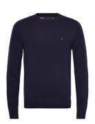 Lambswool Crew Neck Tops Knitwear Round Necks Navy Tommy Hilfiger