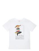 Pippi Snäll T-Shirt Tops T-shirts Short-sleeved White Pippi Langstrømp...